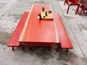 实木原木 红花梨平板桌 餐桌 简约家具饭桌