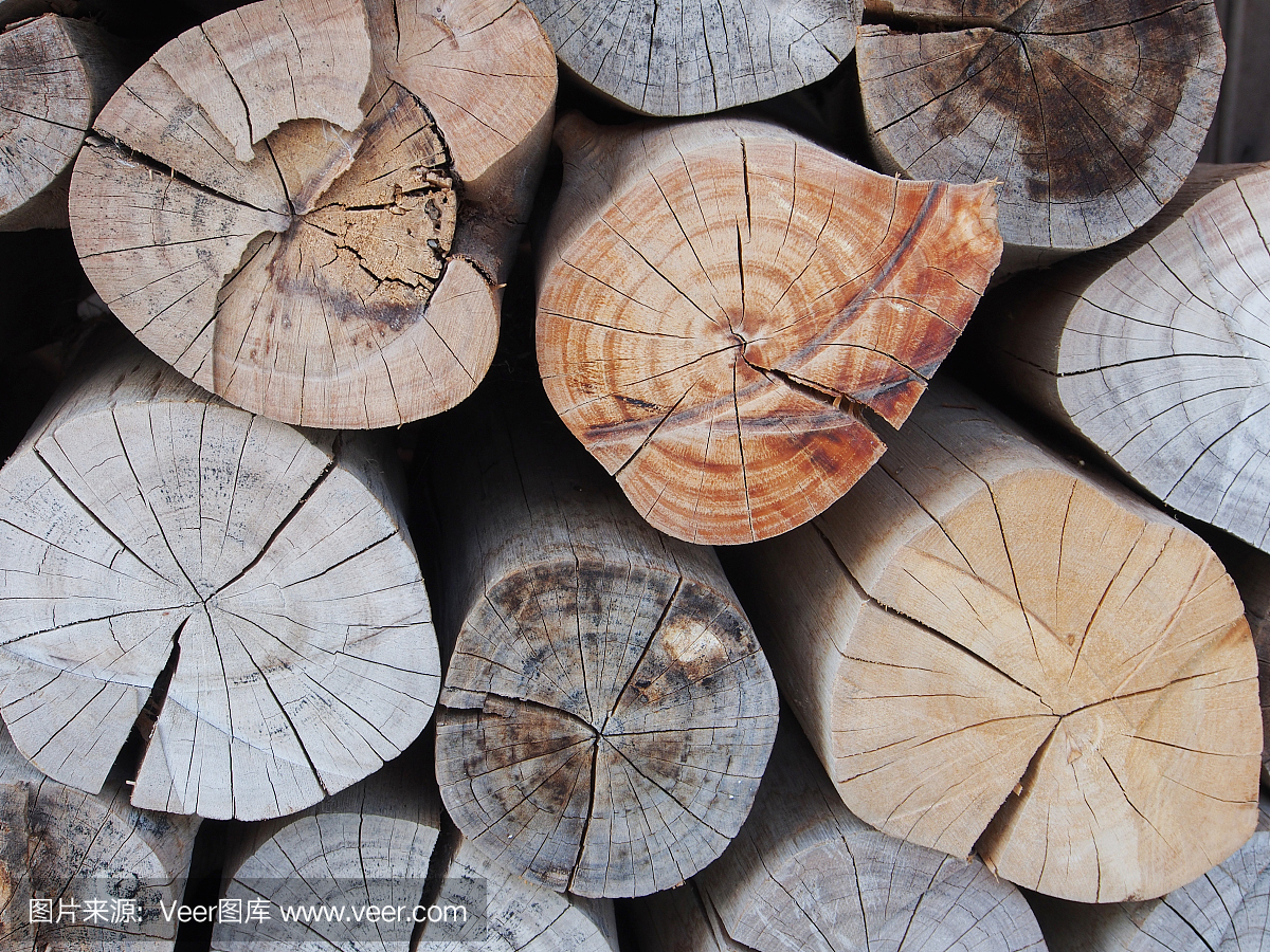 原木堆,用作背景用的木柴